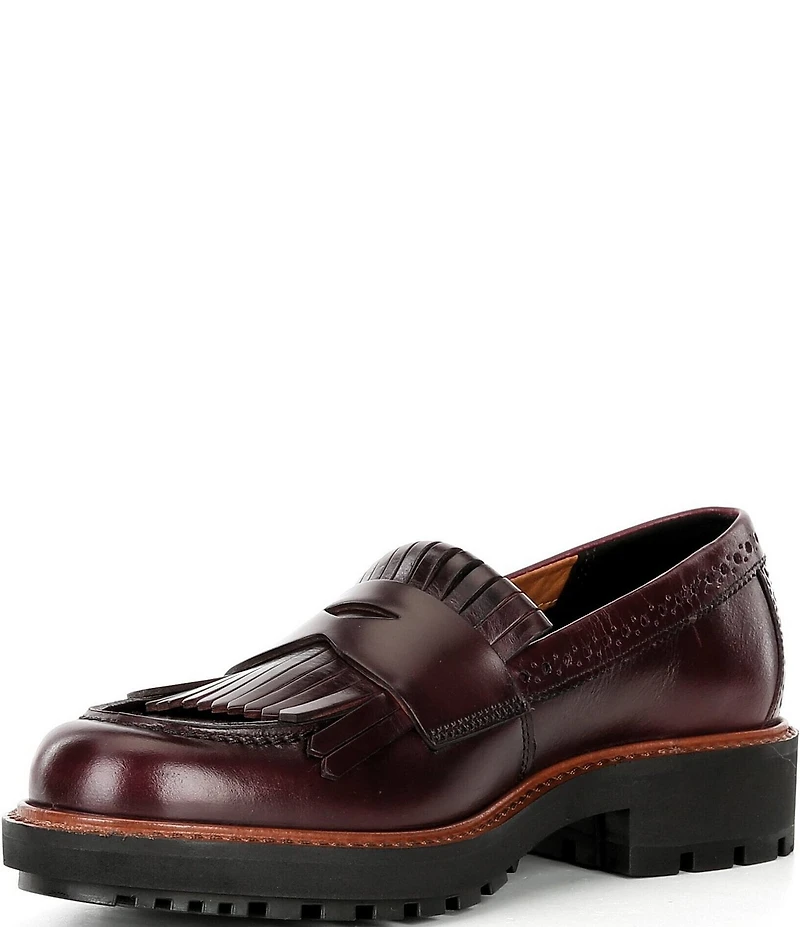 ECCO Metropole Oslo Leather Kiltie Brogue Detail Penny Loafers