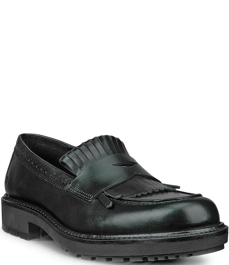 ECCO Metropole Oslo Leather Kiltie Brogue Detail Penny Loafers