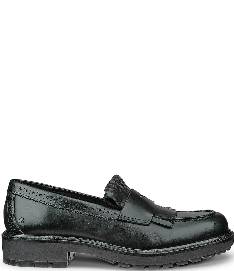 ECCO Metropole Oslo Leather Kiltie Brogue Detail Penny Loafers