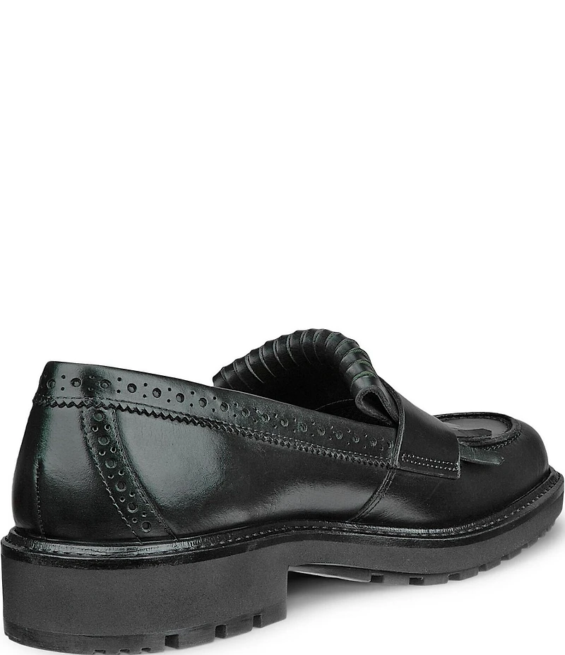 ECCO Metropole Oslo Leather Kiltie Brogue Detail Penny Loafers