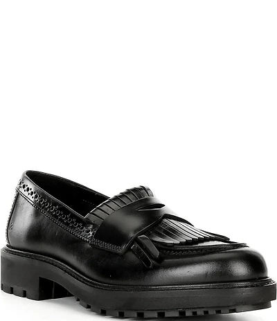 ECCO Metropole Oslo Leather Kiltie Brogue Detail Penny Loafers