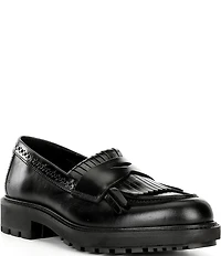 ECCO Metropole Oslo Leather Kiltie Brogue Detail Penny Loafers