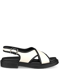ECCO Metropole Seoul Leather Cross Strap Slingback Sandals