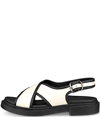ECCO Metropole Seoul Leather Cross Strap Slingback Sandals