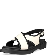 ECCO Metropole Seoul Leather Cross Strap Slingback Sandals
