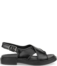 ECCO Metropole Seoul Leather Cross Strap Slingback Sandals