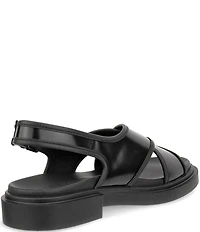 ECCO Metropole Seoul Leather Cross Strap Slingback Sandals