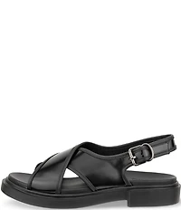 ECCO Metropole Seoul Leather Cross Strap Slingback Sandals