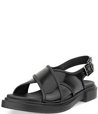 ECCO Metropole Seoul Leather Cross Strap Slingback Sandals