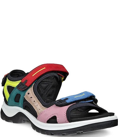 ECCO Offroad Yucatan 20th Anniversary Colorblock Adjustable Strap Leather Sandals