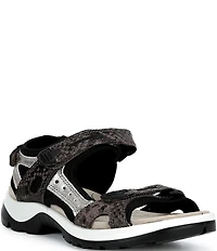 ECCO Offroad Yucatan Snake Print Leather Adjustable Strap Sandals