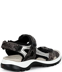 ECCO Offroad Yucatan Snake Print Leather Adjustable Strap Sandals