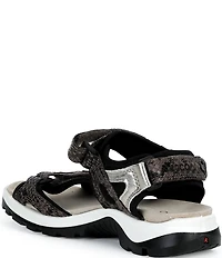 ECCO Offroad Yucatan Snake Print Leather Adjustable Strap Sandals