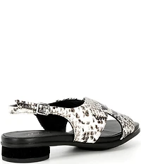 ECCO Sculpted Alba 25 Leather Snake Print Crossband Sandals