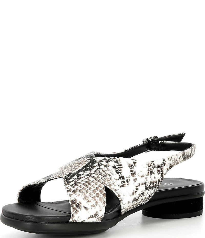 ECCO Sculpted Alba 25 Leather Snake Print Crossband Sandals