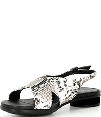 ECCO Sculpted Alba 25 Leather Snake Print Crossband Sandals
