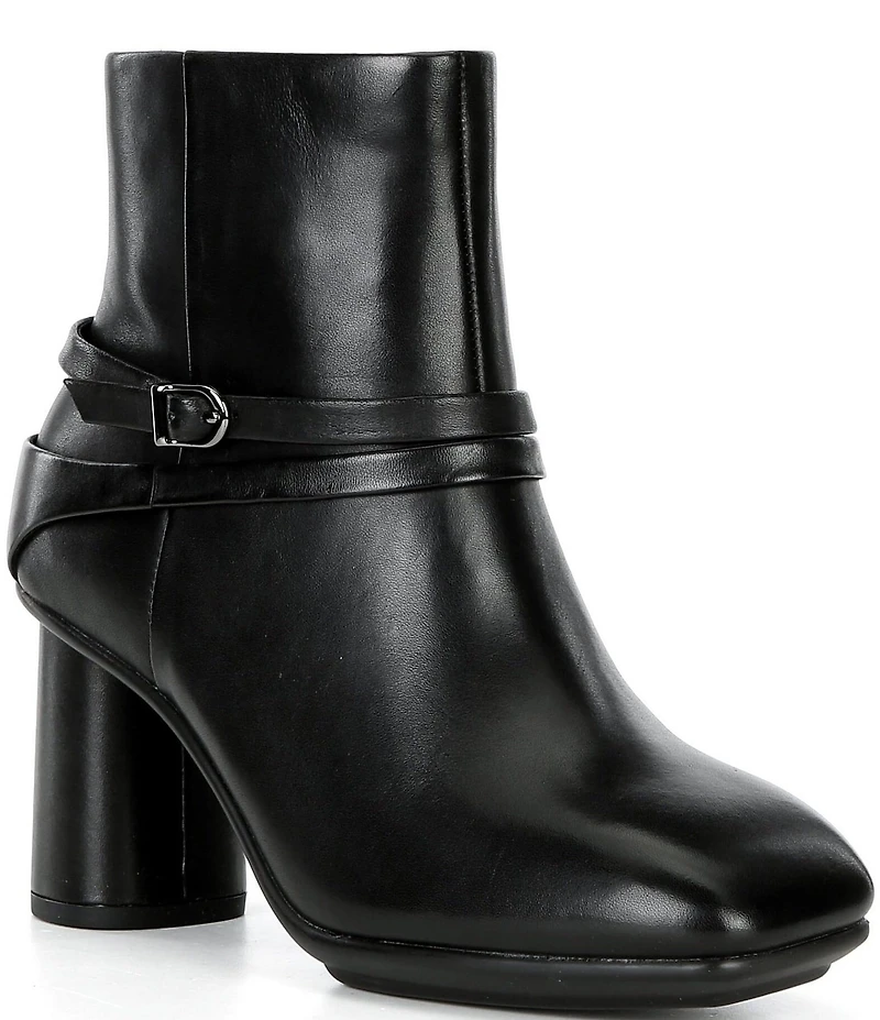 ECCO Sculpted Alba 6 Leather Buckle Detail Booties