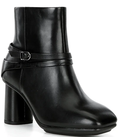 ECCO Sculpted Alba 6 Leather Buckle Detail Booties