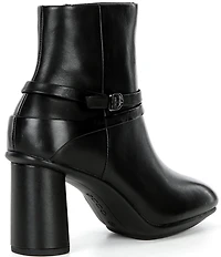 ECCO Sculpted Alba 6 Leather Buckle Detail Booties