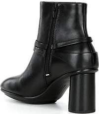 ECCO Sculpted Alba 6 Leather Buckle Detail Booties