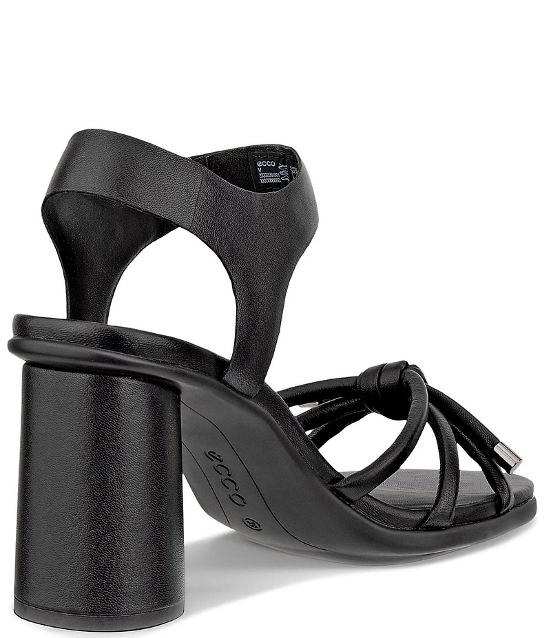 ECCO Sculpted Alba 6 Leather Knot Detail Block Heel Dress Sandals
