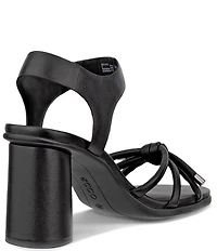 ECCO Sculpted Alba 6 Leather Knot Detail Block Heel Dress Sandals