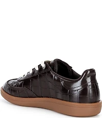 ECCO Soft 11 Croco Embossed Leather Lace Up Sneakers
