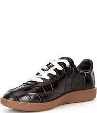 ECCO Soft 11 Croco Embossed Leather Lace Up Sneakers