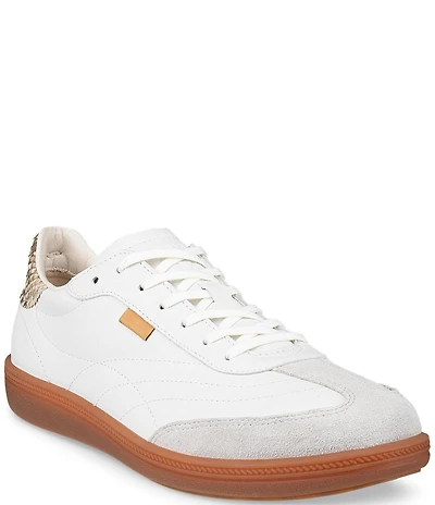 ECCO Soft 11 Leather Snake Print Lace Up Sneakers