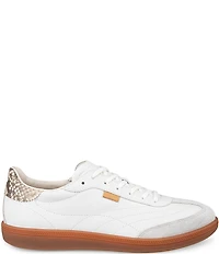 ECCO Soft 11 Leather Snake Print Lace Up Sneakers