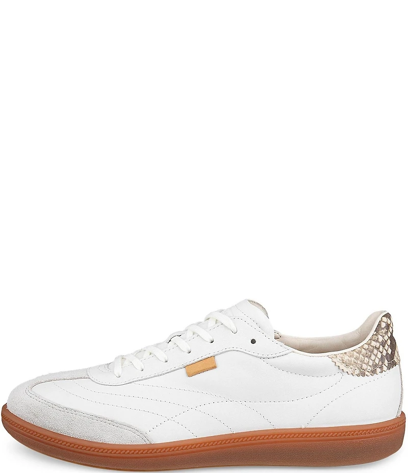 ECCO Soft 11 Leather Snake Print Lace Up Sneakers