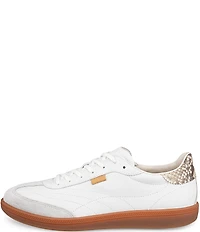 ECCO Soft 11 Leather Snake Print Lace Up Sneakers