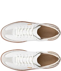 ECCO Soft 11 Leather Snake Print Lace Up Sneakers