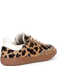 Ecco Soft 11 Leopard Print Calf Hair Lace Up Sneakers