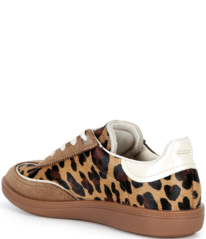 Ecco Soft 11 Leopard Print Calf Hair Lace Up Sneakers
