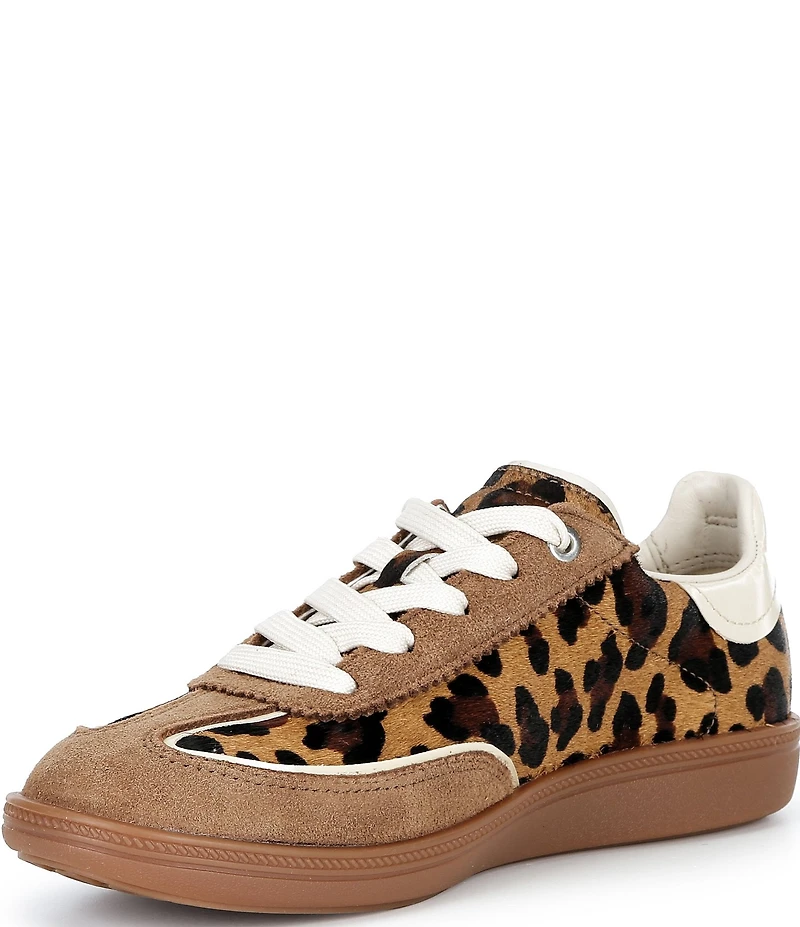 Ecco Soft 11 Leopard Print Calf Hair Lace Up Sneakers