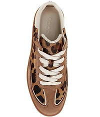 Ecco Soft 11 Leopard Print Calf Hair Lace Up Sneakers
