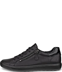 ECCO Soft 7 Leather Side Zip Sneakers