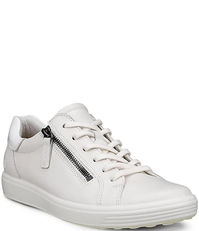 ECCO Soft 7 Leather Side Zip Sneakers