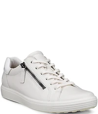 ECCO Soft 7 Leather Side Zip Sneakers