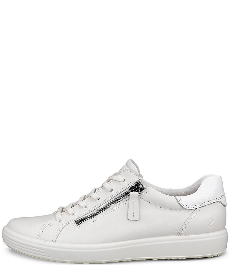 ECCO Soft 7 Leather Side Zip Sneakers