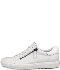 ECCO Soft 7 Leather Side Zip Sneakers