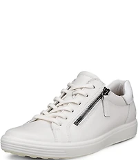 ECCO Soft 7 Leather Side Zip Sneakers