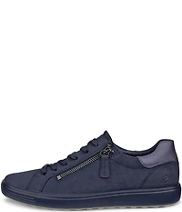 ECCO Soft 7 Nubuck Side Zip Sneakers