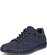 ECCO Soft 7 Nubuck Side Zip Sneakers