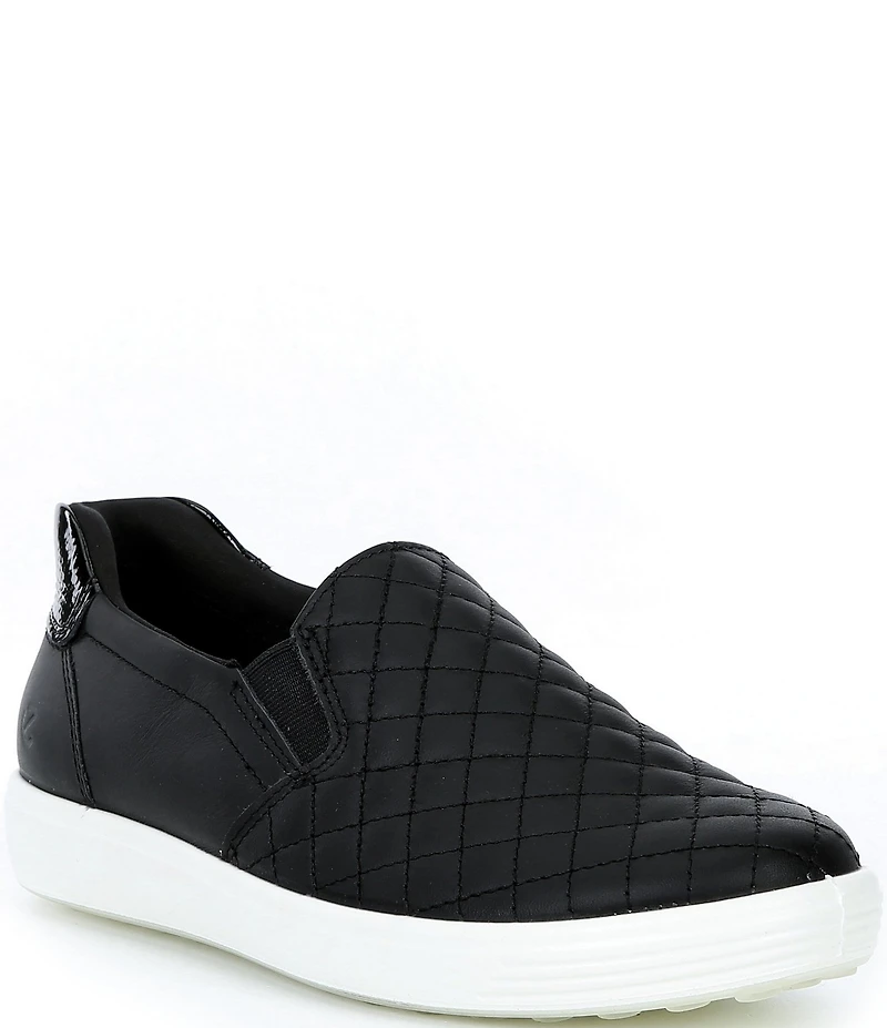 ECCO Soft 7 Quilted Leather Slip On Sneakers