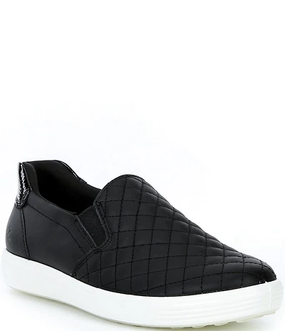ECCO Soft 7 Quilted Leather Slip On Sneakers