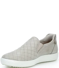 ECCO Soft 7 Quilted Leather Slip On Sneakers