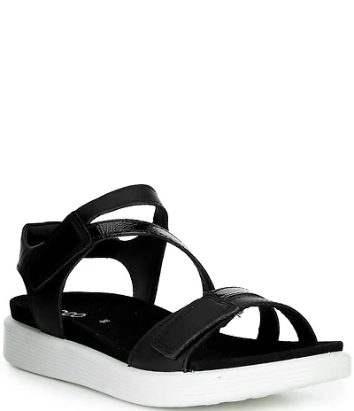 ECCO Soft Leather Banded Ankle Wrap Sandals