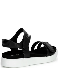 ECCO Soft Leather Banded Ankle Wrap Sandals